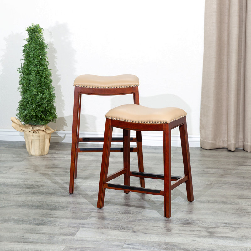 30" Bar Height Saddle Stool, Espresso, Black 