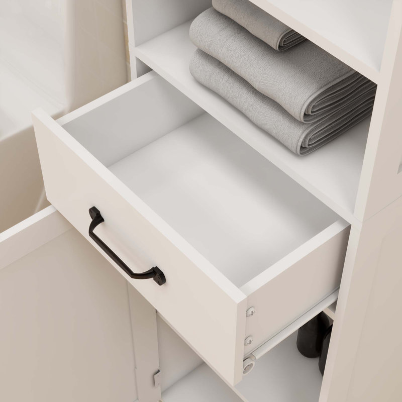 Floor Standing Cabinet With Height Slim Floor Standing Cabinet For Bathroom, White