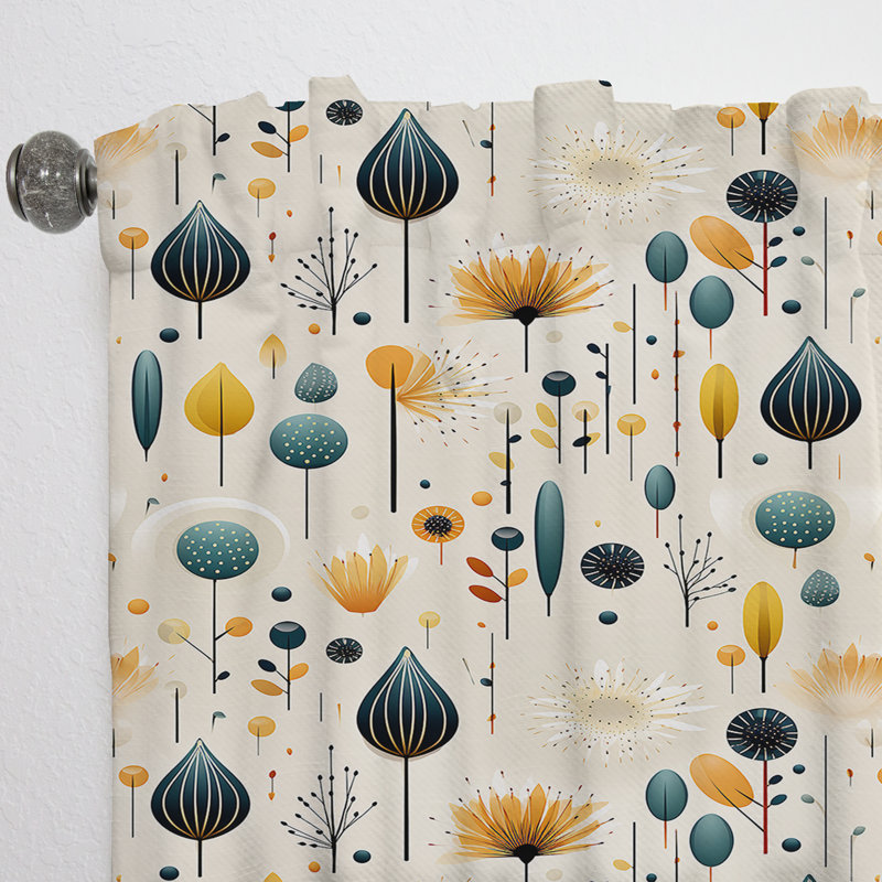 Rideau Mid-Century scandinave Harmony II - Velours obscurcissant - 1 panneau, L 52 po x L 84 po