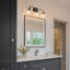 Éclairage pour meuble-lavabo noir à 3 lumières Angelise