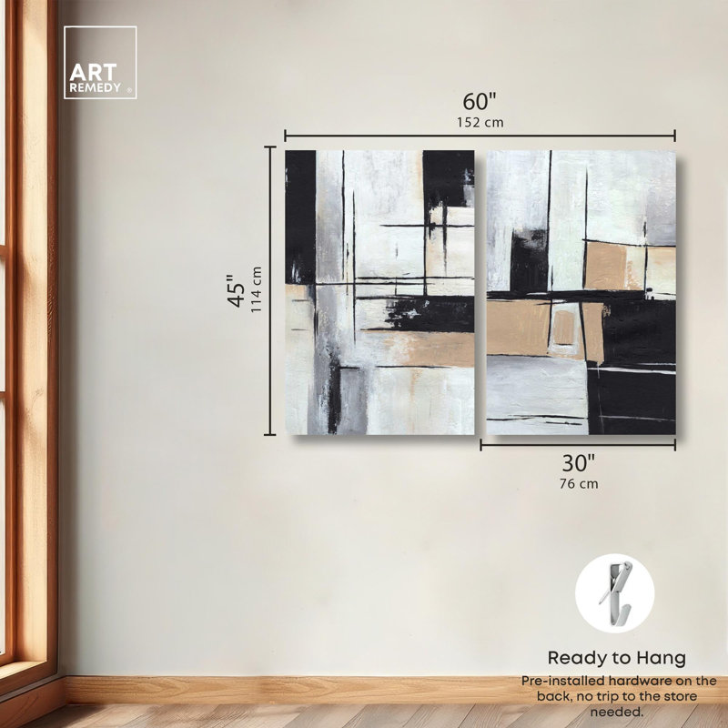 «Neutral Luxe Art», ensemble de 2 impressions sur toile par , H 45 po x l 30 po, Toile tendue, Ne s’applique pas