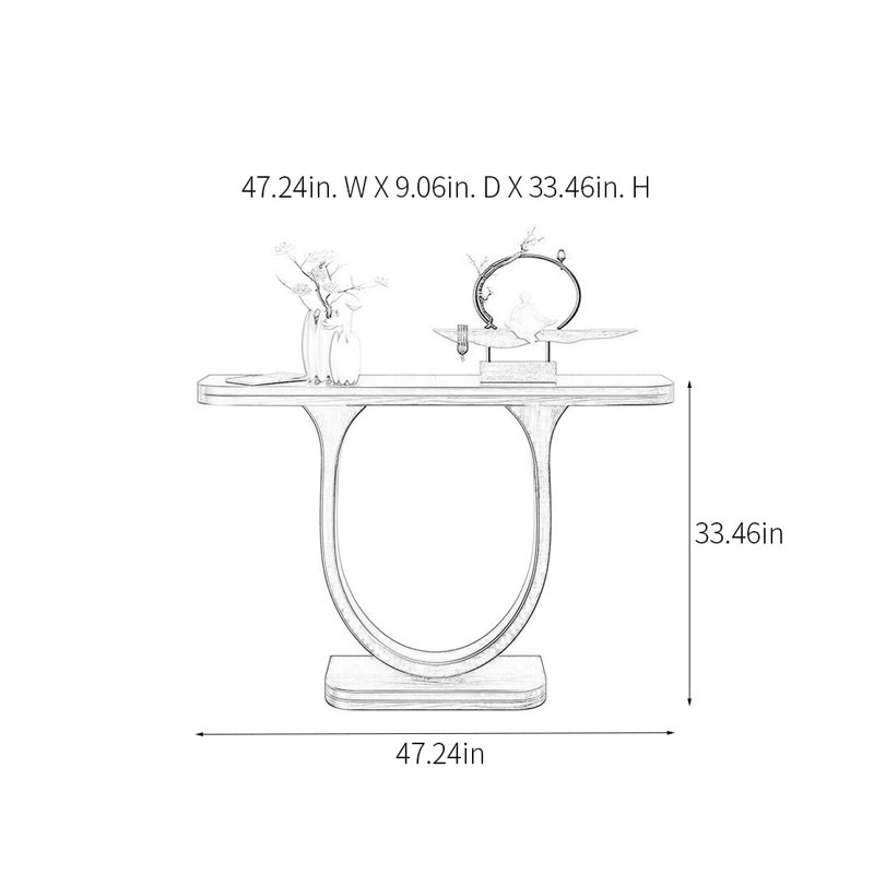Minimalist Art Console Table, 33.46" H x 47.24" W x 9.06" D