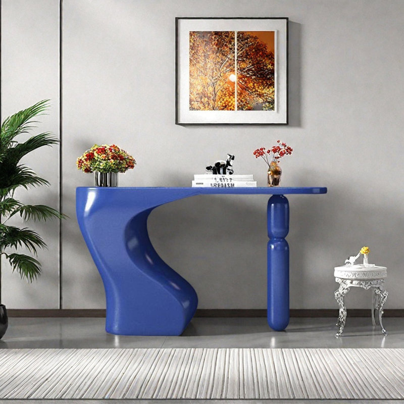 Console de style moderne et minimaliste, H 35,43 po x l 55,12 po x P 15,75 po, Bleu