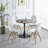 31.5"BLACK AND WALNUT Table Mid-Century Dining Table For 2-4 People With Round Mdf Table Top, Pedestal Dining Table, End Table Leisure Coffee Table