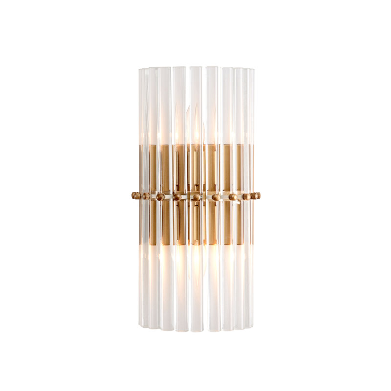 Casandra 2-Light Solid Crystal Glass Bars Mini Wall Sconce