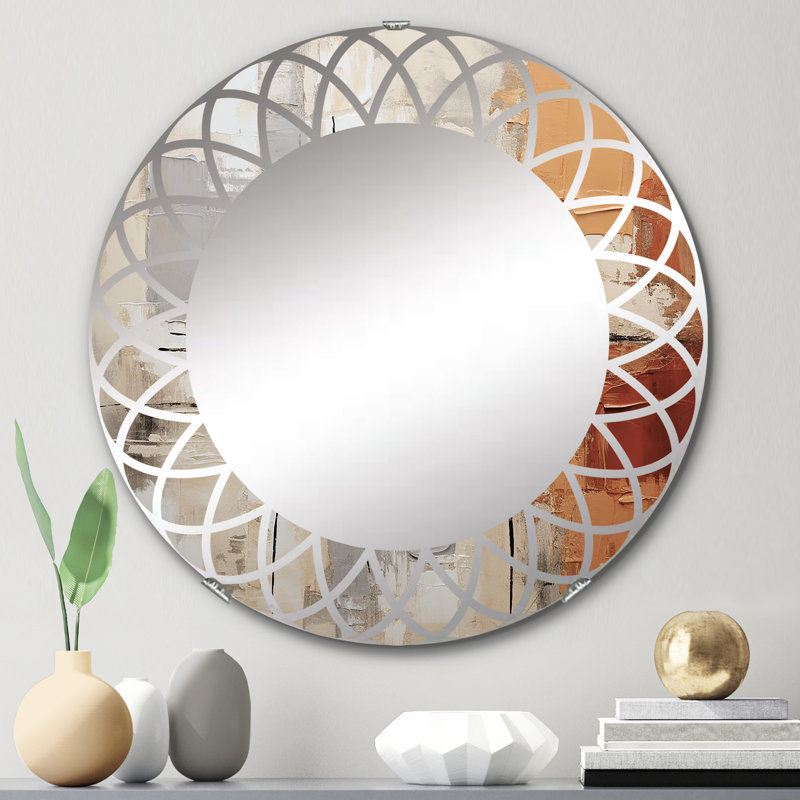 Crescendo - Miroir mural moderne rond, 24 po x 24 po