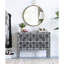 Miroir mural 26 "x 32" dans un cadre en métal doré - salon lumineux, vestibule, bureau, reflet transparent, structure avec décor en cristal de fer-1667135178-1667135176