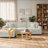 3 - Piece Upholstered Offwhite Chenille Modular Sectional Sofa with Armrests & Throw Pillows-1332424589-1332424590