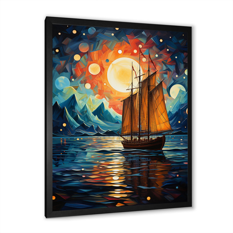 Voilier «Seafaring Dreams I» sur toile, L 30 po x H 40 po, Cadre photo noir