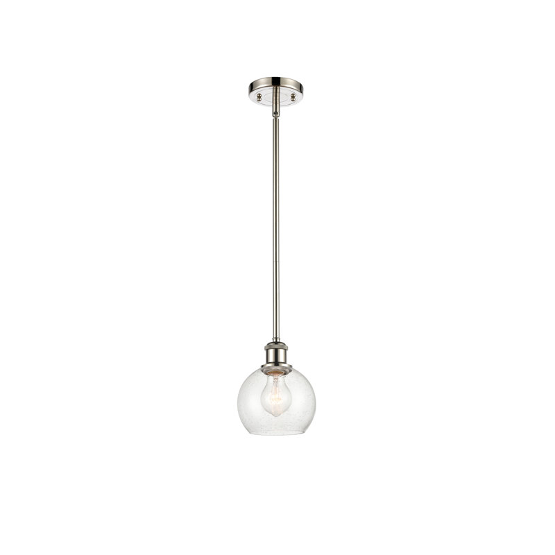 Luminaire suspendu sphère 1 lumière Cindi, Ampoule non incluse, Nickel poli