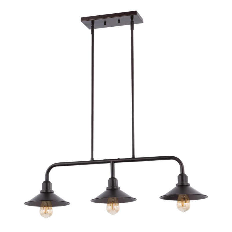 Luminaire suspendu pour îlot de cuisine 3 lumières Bohao