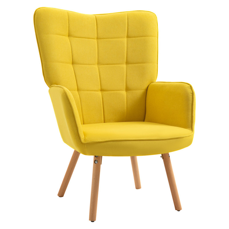 Cayden Upholstered Armchair, Yellow Velvet