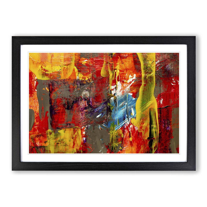 Abstract Art Painting Vol.198 by S.Johnson - Picture Frame Painting Print, Black Framed, 36cm H x 48cm W x 2cm D