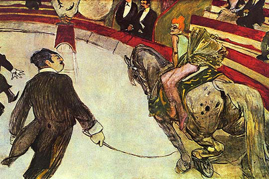 « in the cirque » par toulouse-lautrec, reproduction d’art, H 20 po x l 30 po x P 1,5 po