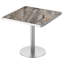 Table bistro tulipe 31,5 po carré moderne | Plateau brillant en fausse pierre de montagne | Structure en titane robuste | Assemblage facile-473026415-473026411