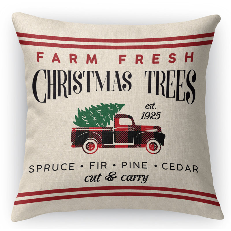 Farms Fresh Indoor/Outdoor Throw Pillow Cotton Blend Outdoor Reversible Throw Pillow, 26" x 26", Square