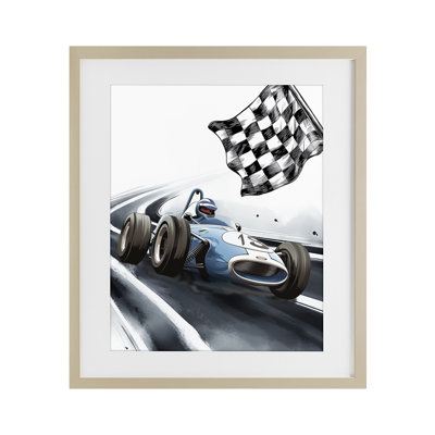 «Dynamic Racecar Drive», reproduction d'art encadrée sous verre, conception de Christine Simpson