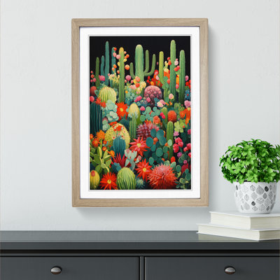 Cactus Orphism Art - Framed Print