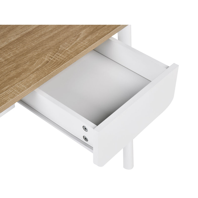 Home Office Desk VITRION Light Brown/ White 120 cm 60 cm