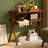 Nut-brown Solid Wood Rectangular Console Table-1604756376