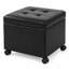  Repose-pieds carré en similicuir avec roulettes 17,7 po Clariece-855611628