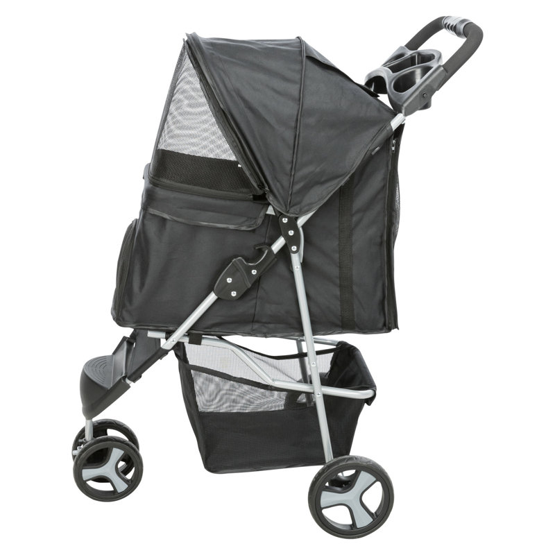 TRIXIE Dog Stroller for Small Dogs and Cats, Lightweight and Compact Pet Stroller, Black