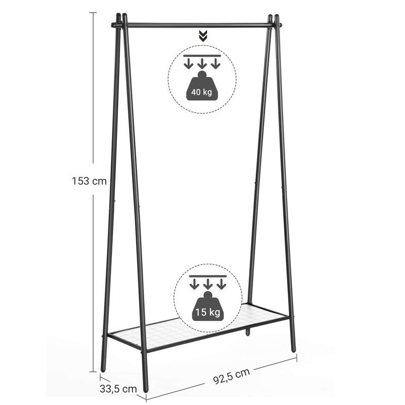 Dimmick 92.5cm Clothing Rack, Matte Black