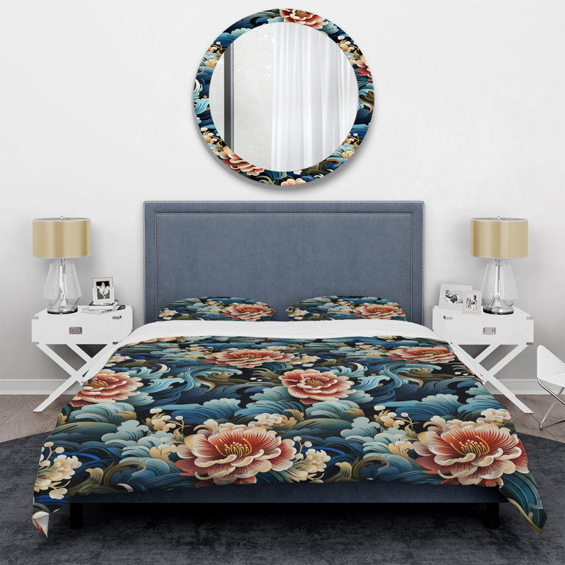 Literie de la dynastie Ming I, Housse de couette pour grand lit et 2 taies décor