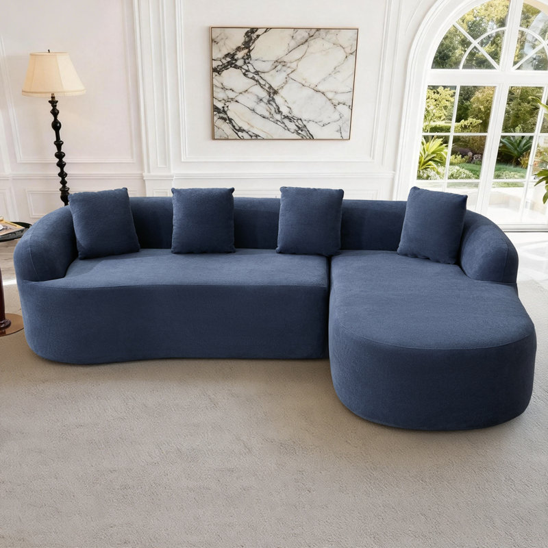 Boneless 101" Modern Chenille Cloud Sectional Sofa With L-Shaped Chaise, Deep Seat Modular Couch For Living Room, No Assembly