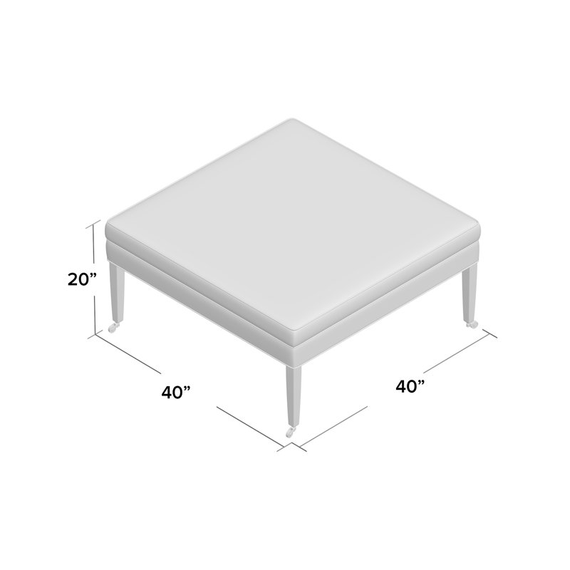 Celeste Square Ottoman, Gray
