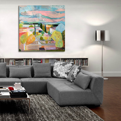 Art mural en verre épique «Park Peyrou» par Iria Fernandez Alvarez, 36 po x 36 po