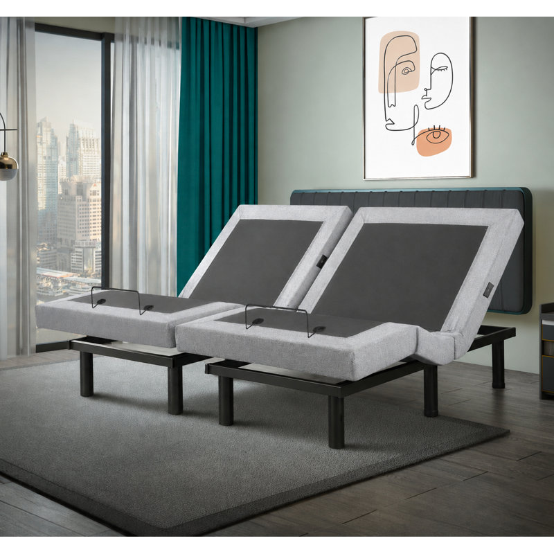 Split King Adjustable Bed Base, Massage, USB, Zero Gravity, Underbed Light, Wireless Remote, and Zero Clearance, Split King