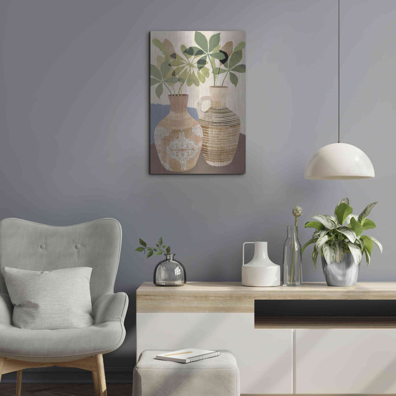 «Boho Still Life II» par Flora Kouta, art mural en métal, H 24 po x l 16 po