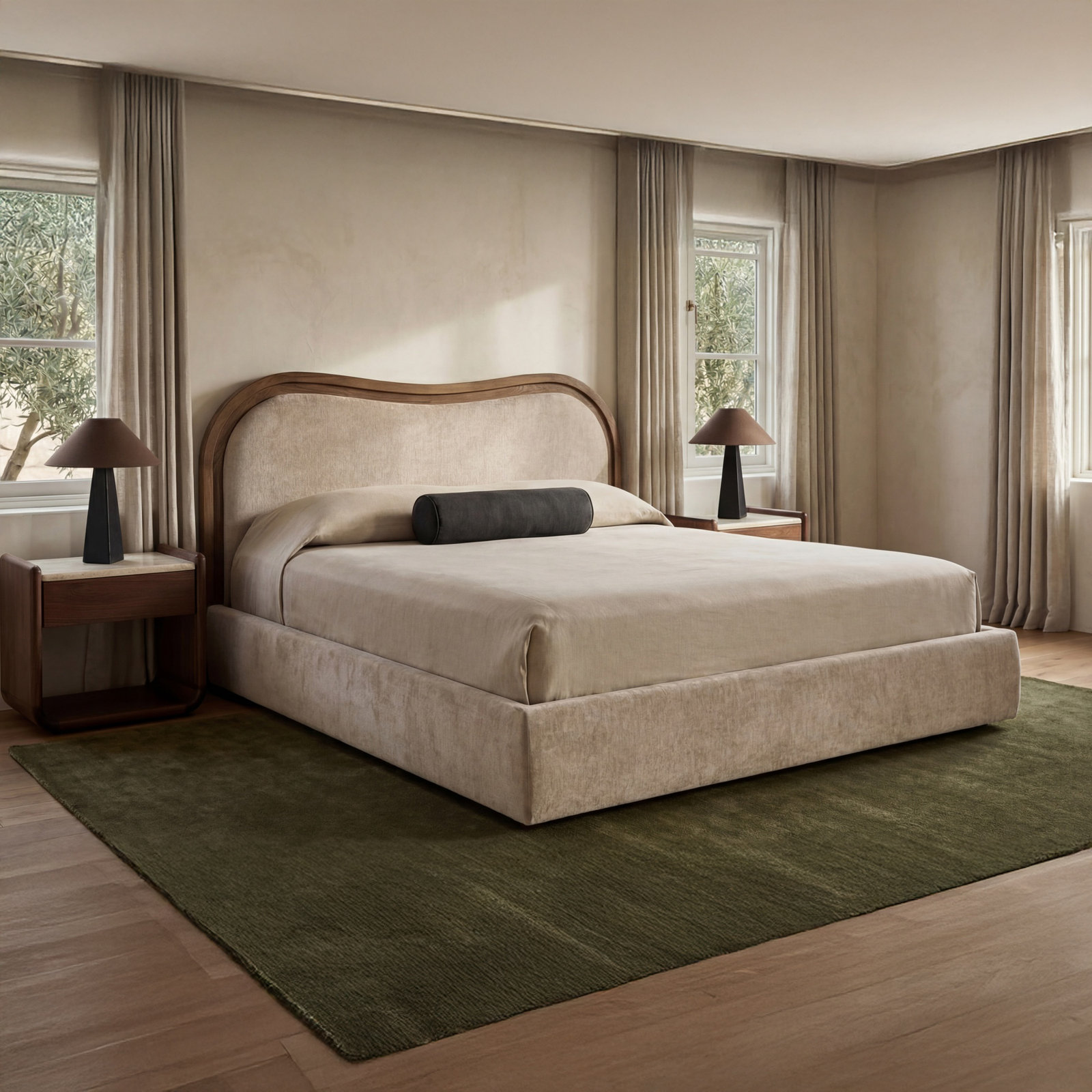 Truly Sleigh Bed, Queen, White