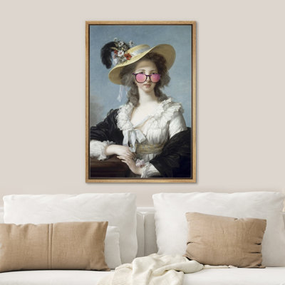 " Victorian Lady Woman Portrait Wearing Sunglasses "