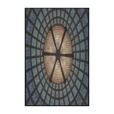 Tapis noir/brun à motifs