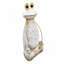 Figurine de grenouille blanche 11,4x8,3x24,8 "avec bras et yeux dorés