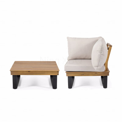 Chaise d'angle + table basse