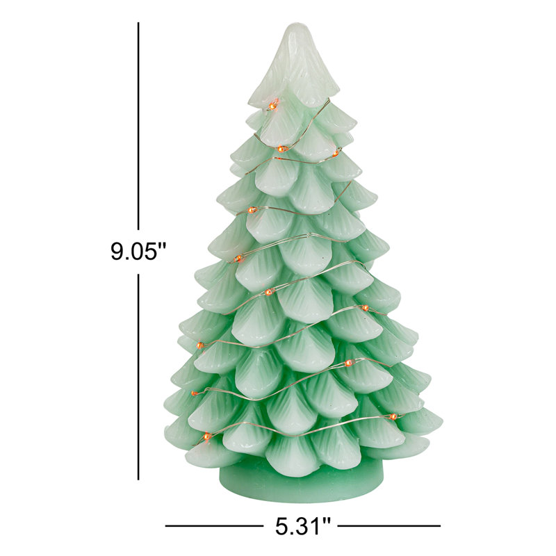 Wax Color Changing Led Christmas Tree, Green
