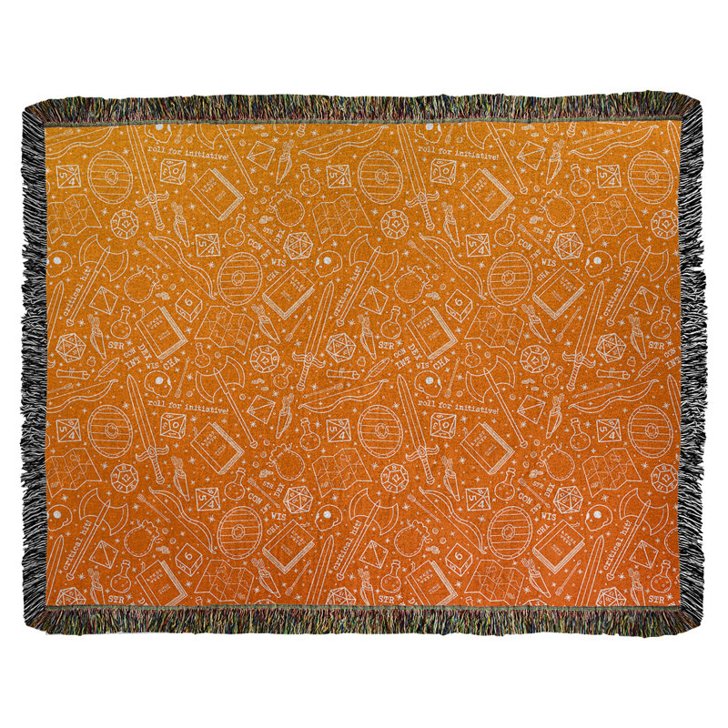 Couverture en coton tissé Katelyn Elizabeth, l 37 po x L 52 po, Orange