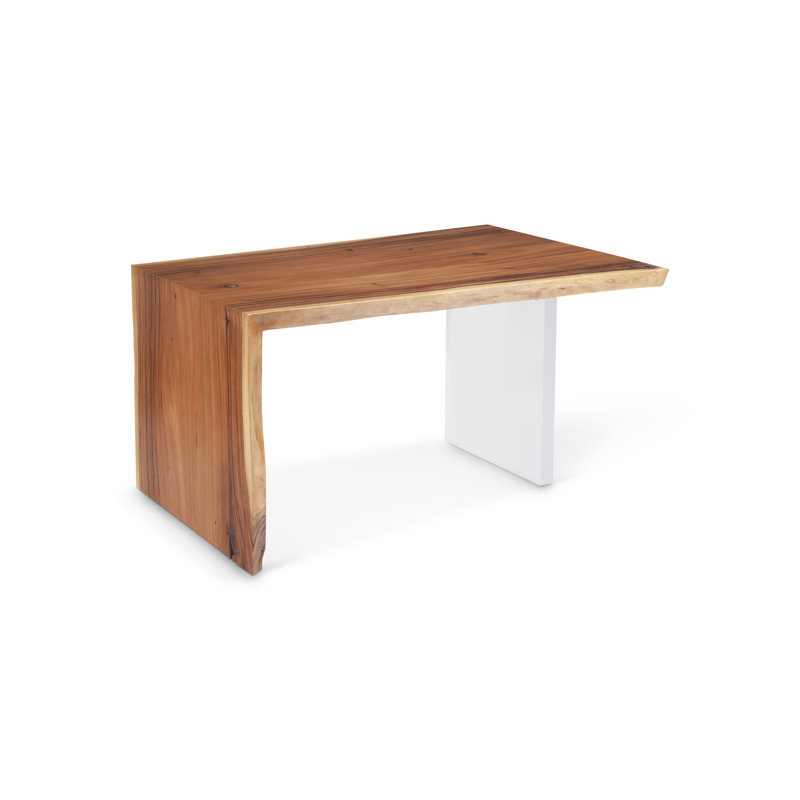 Waterfall Solid Wood Desk, Brown