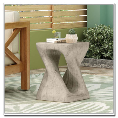 Indoor/Outdoor Magnesium Oxide Side Table