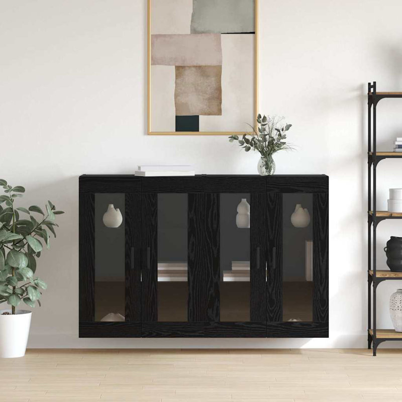 Wall Mounted Cabinets 2 Pcs 69.5 X 34 X 90 Cm, Black Oak