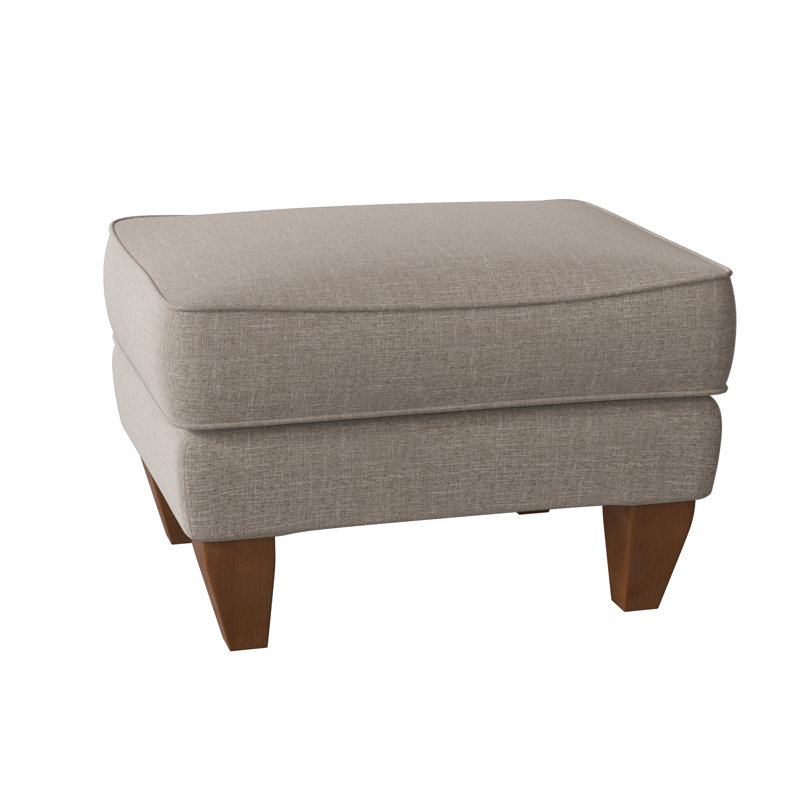 Artisan Ottoman, Pecan, Craftwood 10 Beige Performance Chenille