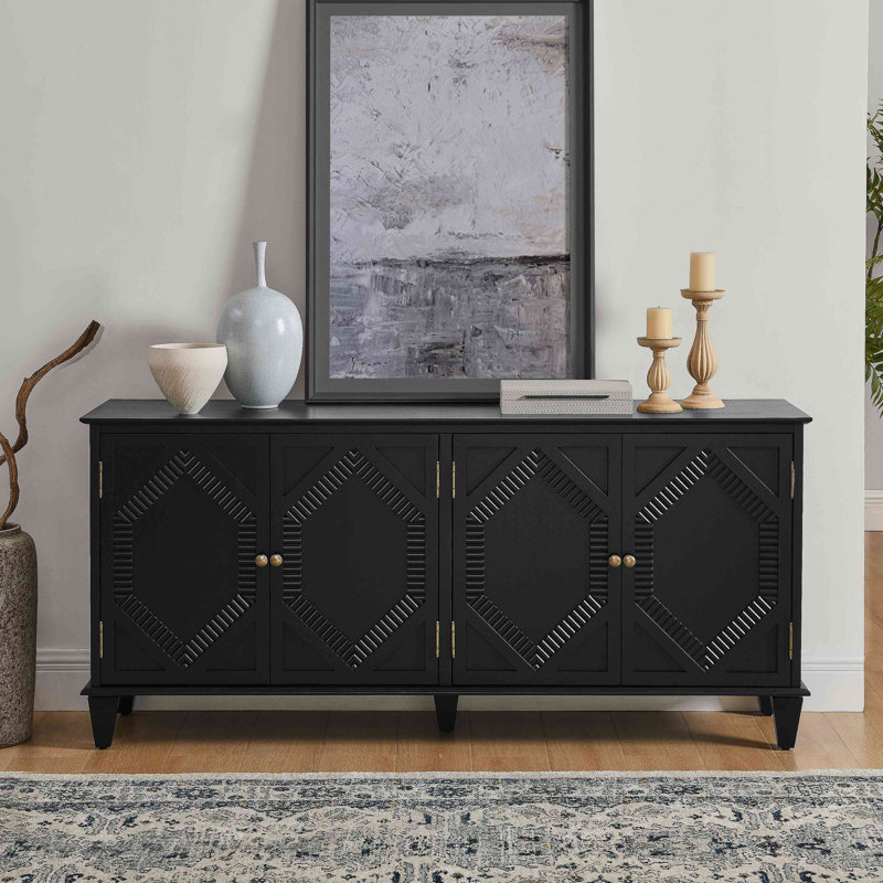 Buffet 65,5 "Mid Century Modern Buffet, Noir