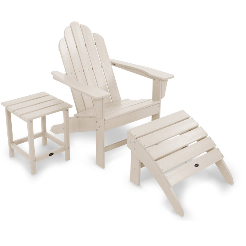 POLYWOOD Long Island Adirondack 3-Piece Set, Sand