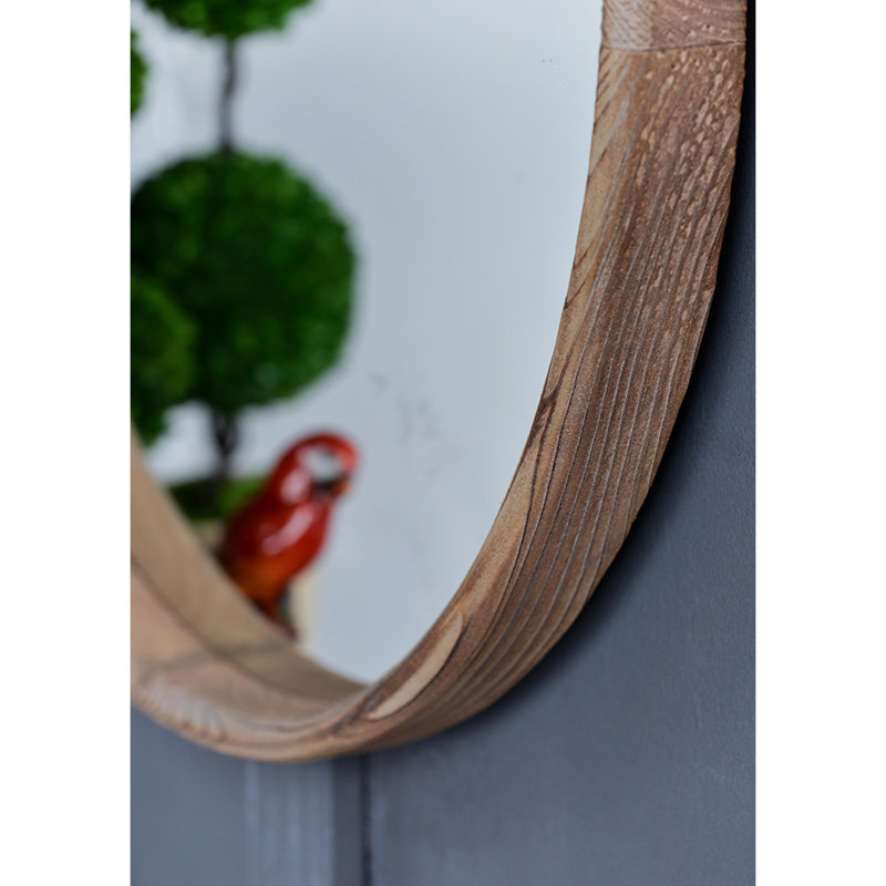 Miroir mural rond Krenar, 27,5 po x 27,5 po, Métal métal