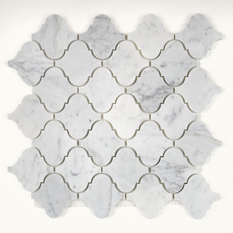 Carrera Polished Mosaic in White Baroque