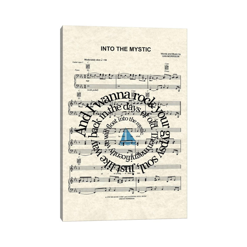 Into The Mystic - Blue Sail Boat - Print on Canvas, 101.6 cm H x 66.04 cm W x 3.175 cm D, Wrapped Canvas