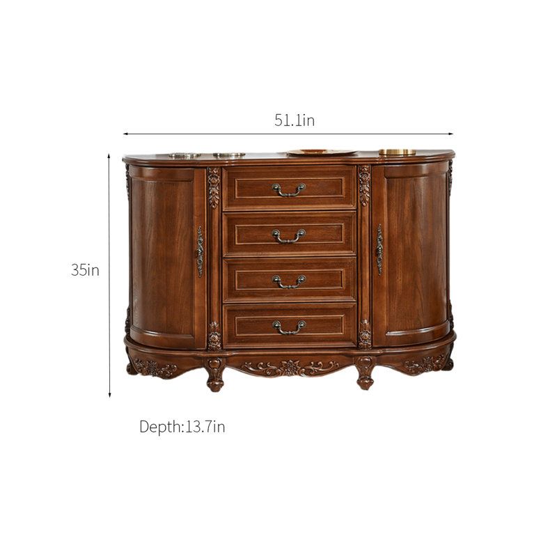 Buffet décoratif en bois massif Audun